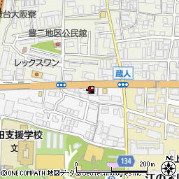 コスモセルフピュア吹田江坂ＳＳ周辺の地図