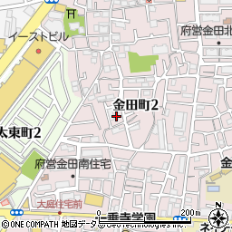 大阪府守口市金田町2丁目21周辺の地図