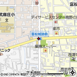 富松城跡周辺の地図