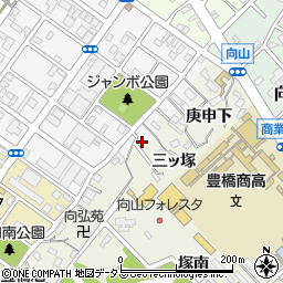 愛知県豊橋市向山町三ッ塚21周辺の地図