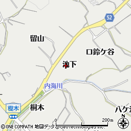 愛知県知多郡南知多町内海池下周辺の地図