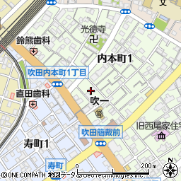 大阪府吹田市内本町1丁目12周辺の地図