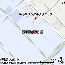 愛知県豊橋市牟呂町西明治源助堀周辺の地図