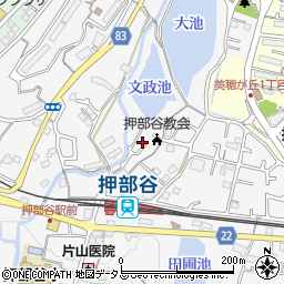 兵庫県神戸市西区押部谷町福住609-8周辺の地図