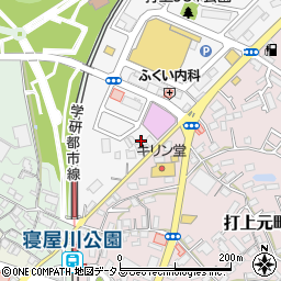 大阪府寝屋川市打上中町14周辺の地図