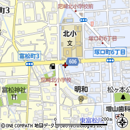 尼崎塚口六郵便局周辺の地図