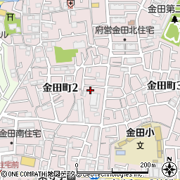 大阪府守口市金田町周辺の地図