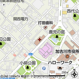 加古川郵便局　荷物集荷周辺の地図