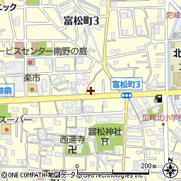 兵庫県尼崎市富松町周辺の地図