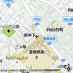 愛知県豊橋市向山町中畑58周辺の地図