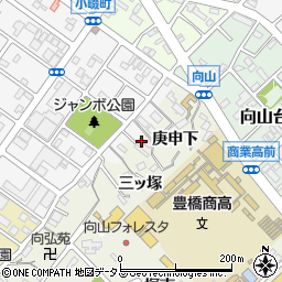 愛知県豊橋市向山町三ッ塚13周辺の地図