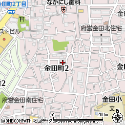 大阪府守口市金田町2丁目32周辺の地図