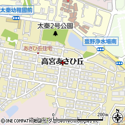 大阪府寝屋川市高宮あさひ丘周辺の地図
