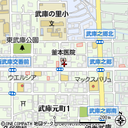 兵庫六甲農業協同組合　東地域事業本部武庫支店周辺の地図