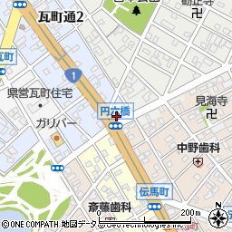 寿司龍 瓦町支店周辺の地図