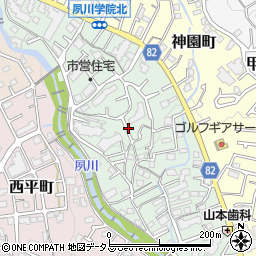 兵庫県西宮市獅子ケ口町周辺の地図