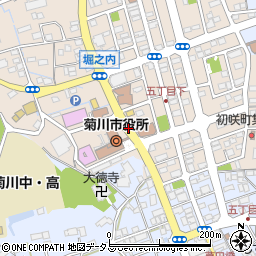 菊川市役所前周辺の地図