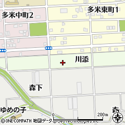 愛知県豊橋市多米町川添周辺の地図