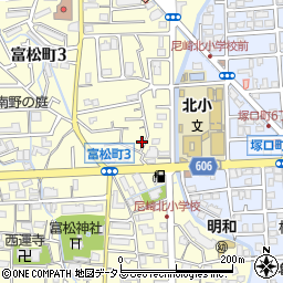 兵庫県尼崎市富松町3丁目12-24周辺の地図