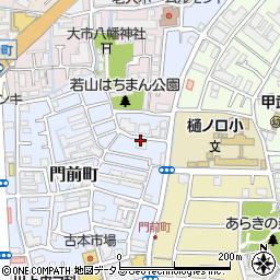 兵庫県西宮市門前町14周辺の地図