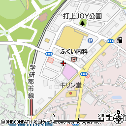 大阪府寝屋川市打上中町周辺の地図