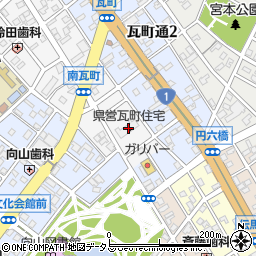 愛知県豊橋市南瓦町36周辺の地図