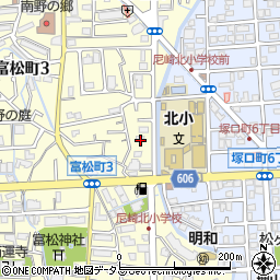 兵庫県尼崎市富松町3丁目13周辺の地図