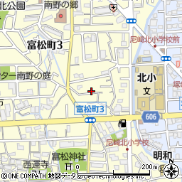 兵庫県尼崎市富松町3丁目12周辺の地図
