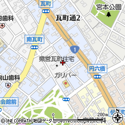 愛知県豊橋市南瓦町23周辺の地図