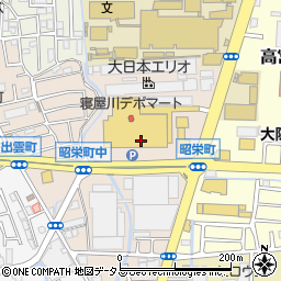ライフ寝屋川店周辺の地図