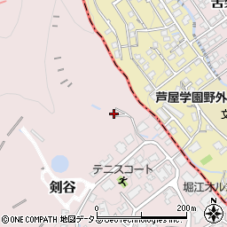兵庫県芦屋市剣谷5周辺の地図