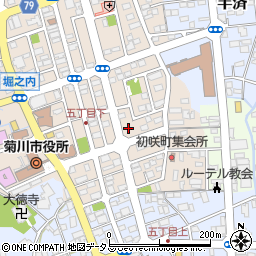 菊川市営駐車場周辺の地図