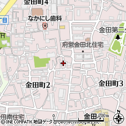 大阪府守口市金田町2丁目45周辺の地図