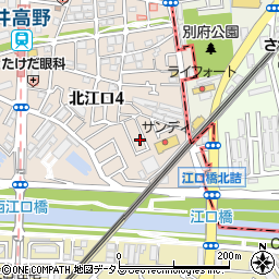 旭電化　北江口店周辺の地図