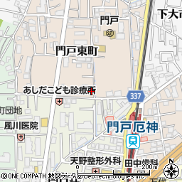 セブンイレブン西宮門戸東町店周辺の地図