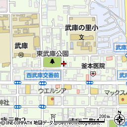 スズキ学生服装株式会社　西武庫店周辺の地図