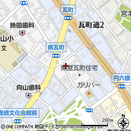 愛知県豊橋市南瓦町38周辺の地図