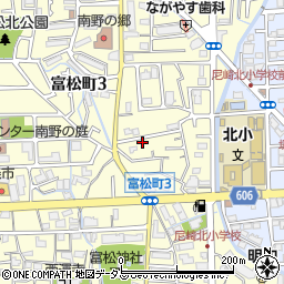 兵庫県尼崎市富松町3丁目12-9周辺の地図