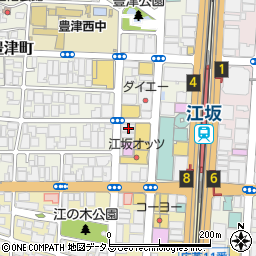 松屋江坂駅前店周辺の地図