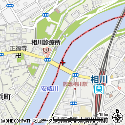 新京阪橋周辺の地図