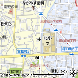 兵庫県尼崎市富松町3丁目13-23周辺の地図