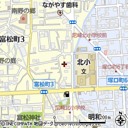 兵庫県尼崎市富松町3丁目13-22周辺の地図