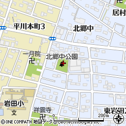 北郷中公園周辺の地図