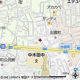 寝屋川市中木田町2 めんそーれ駐車場周辺の地図