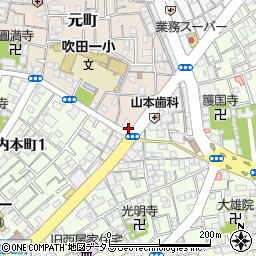 餃子の王将　吹田店周辺の地図
