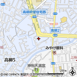 ファミリーマート寝屋川高柳二丁目店周辺の地図