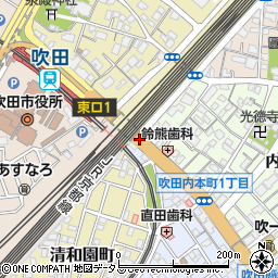吹田内本町周辺の地図