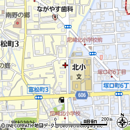 兵庫県尼崎市富松町3丁目13-21周辺の地図