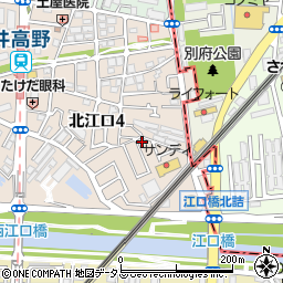 大阪府大阪市東淀川区北江口4丁目2-22周辺の地図