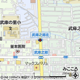 武庫之郷北周辺の地図